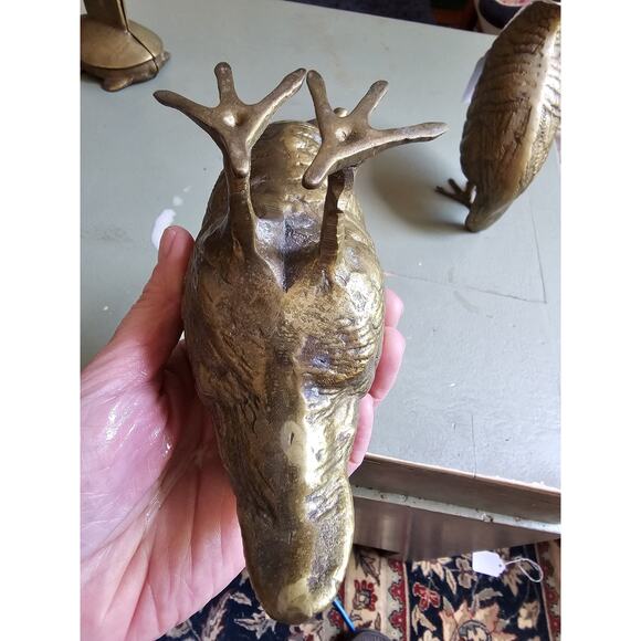 Vintage MCM Brass Quail Or Grouse Figurines-set of 2. In Amazing Condition!!!! - Picture 5 of 14